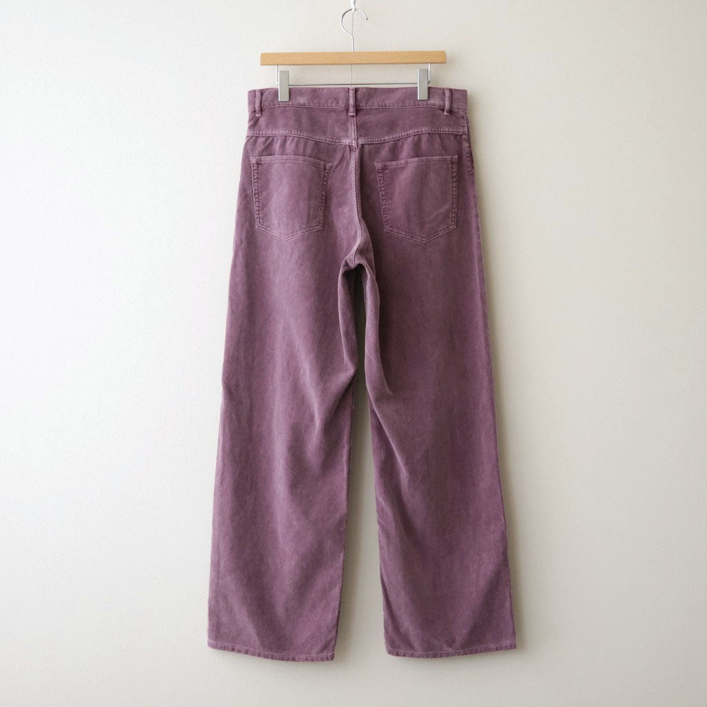 GARMENT-DYED FINX CORDUROY 5P WIDE PANTS #DUSTY PURPLE [A26AP01FX]