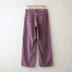 GARMENT-DYED FINX CORDUROY 5P WIDE PANTS #DUSTY PURPLE [A26AP01FX]