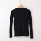 SUPER HIGH GAUGE SHEER RIB BOAT NECK L/S TEE #BLACK [A00T05HF]