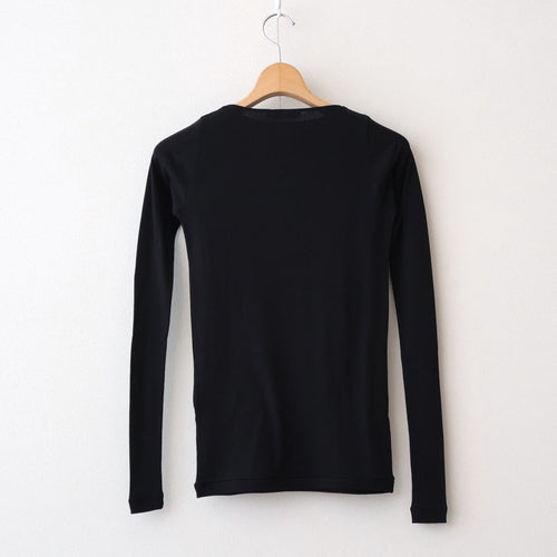 SUPER HIGH GAUGE SHEER RIB BOAT NECK L/S TEE #BLACK [A00T05HF]