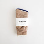 DOUBLE FACE CREW SOCKS ”MERINOWOOL＆ORGANIC COTTON” #CAMEL [R1001-AW25]