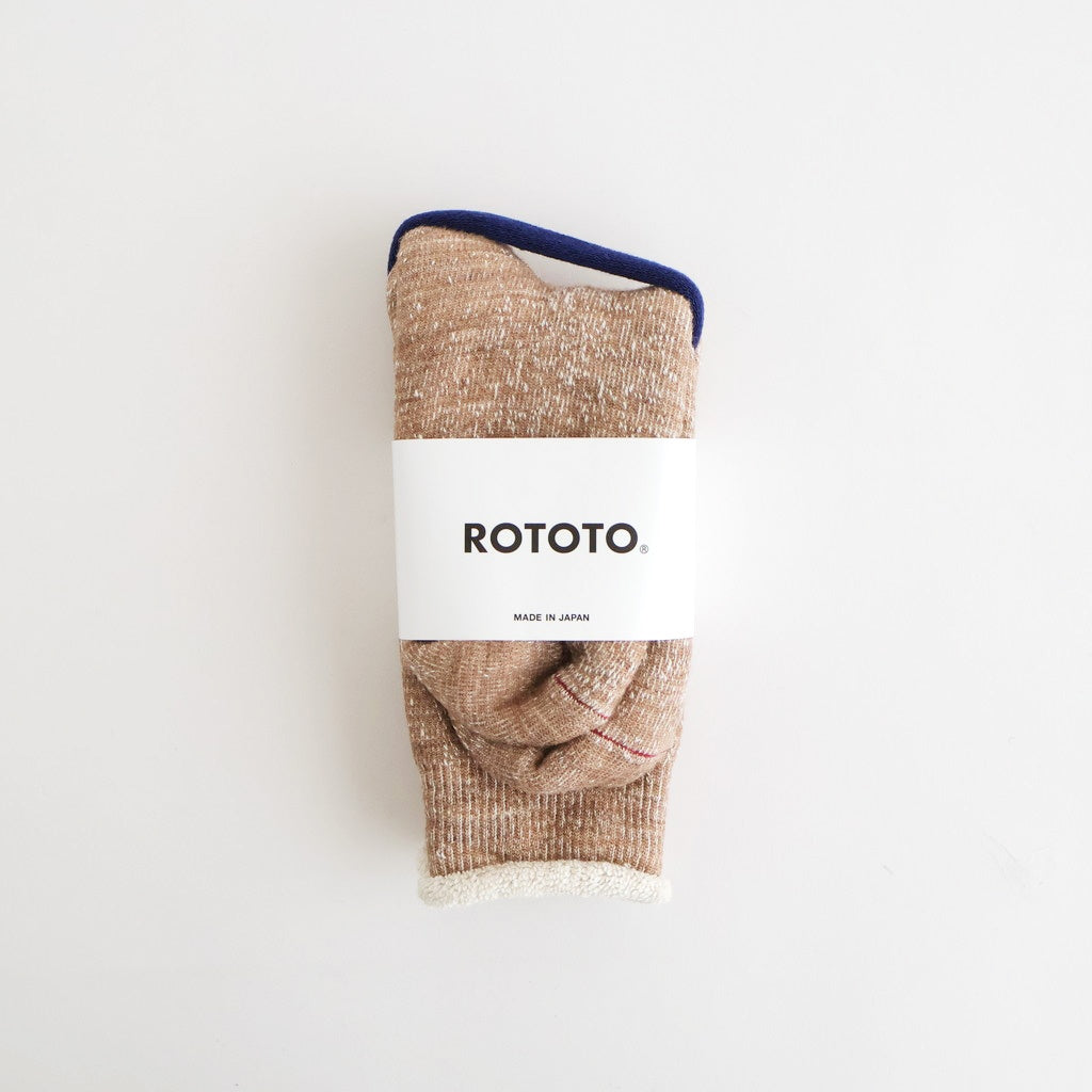DOUBLE FACE CREW SOCKS ”MERINOWOOL＆ORGANIC COTTON” #CAMEL [R1001-AW25]