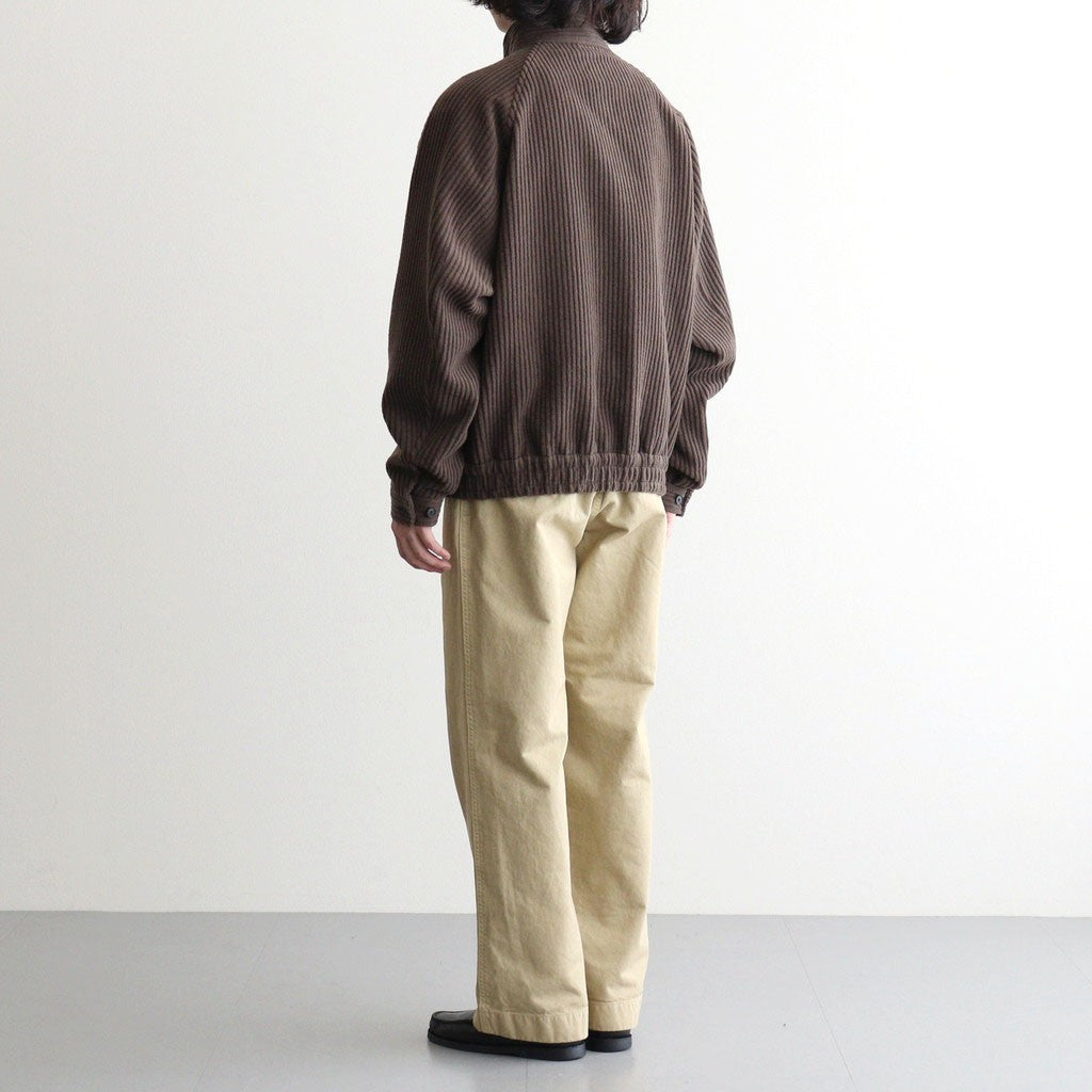 GARMENT-DYED FINX CHINO ONE-TUCK WIDE PANTS #LIGHT BEIGE [A26AP01CP]