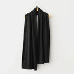 NTSAKN - ホワイトカシミヤ・横編ニット ストール #95 Black [SN_NC2404SL]