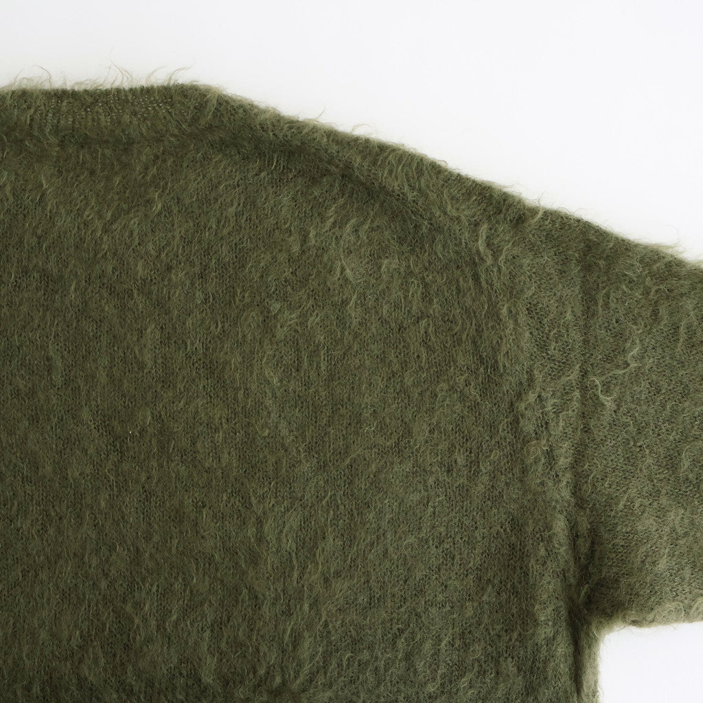 BRUSHED SUPER KID MOHAIR KNIT P/O #OLIVE [A25AP02KM]
