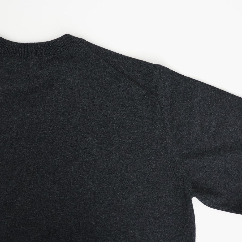 HIGH TWIST WOOL KNIT V-NECK P/O #CHARCOAL [A26AV02CK]