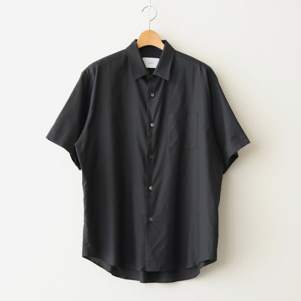 COTTON SILK OVERSIZED SS SHIRT #BLACK [ST.1498] - ciacura 三重県
