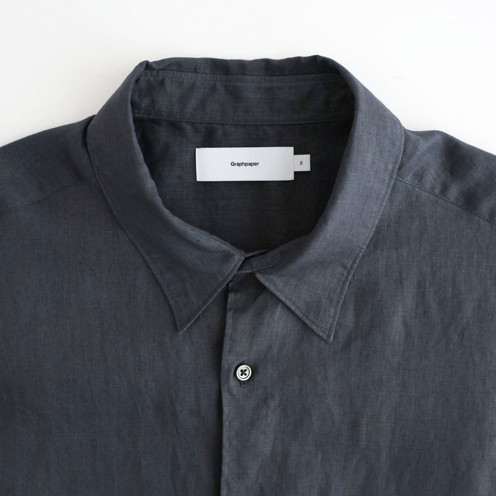 Linen L/S Oversized Regular Collar Shirt #C.GRAY [GM262-50039B]