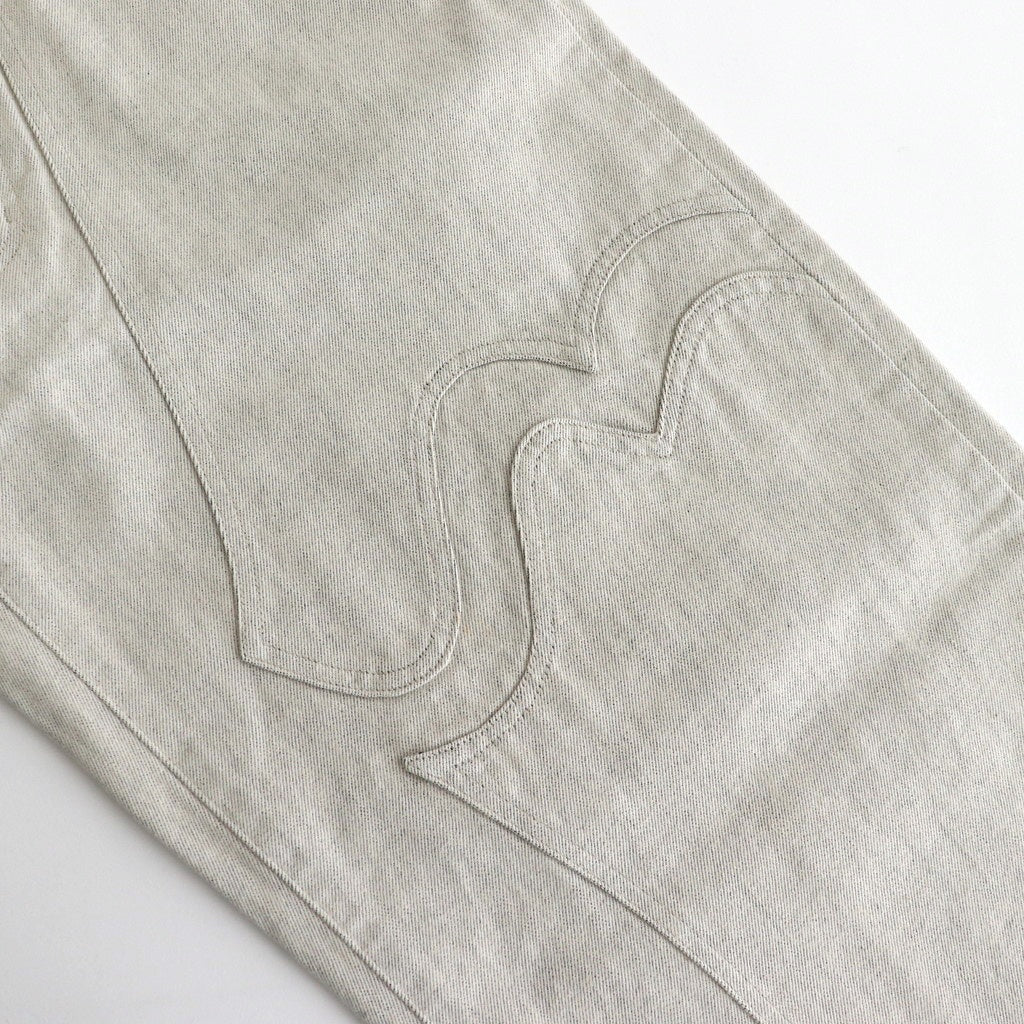 WESTERN DOUBLE KNEE PANTS WIDE CUT #GRAY WHITE [2541000409]