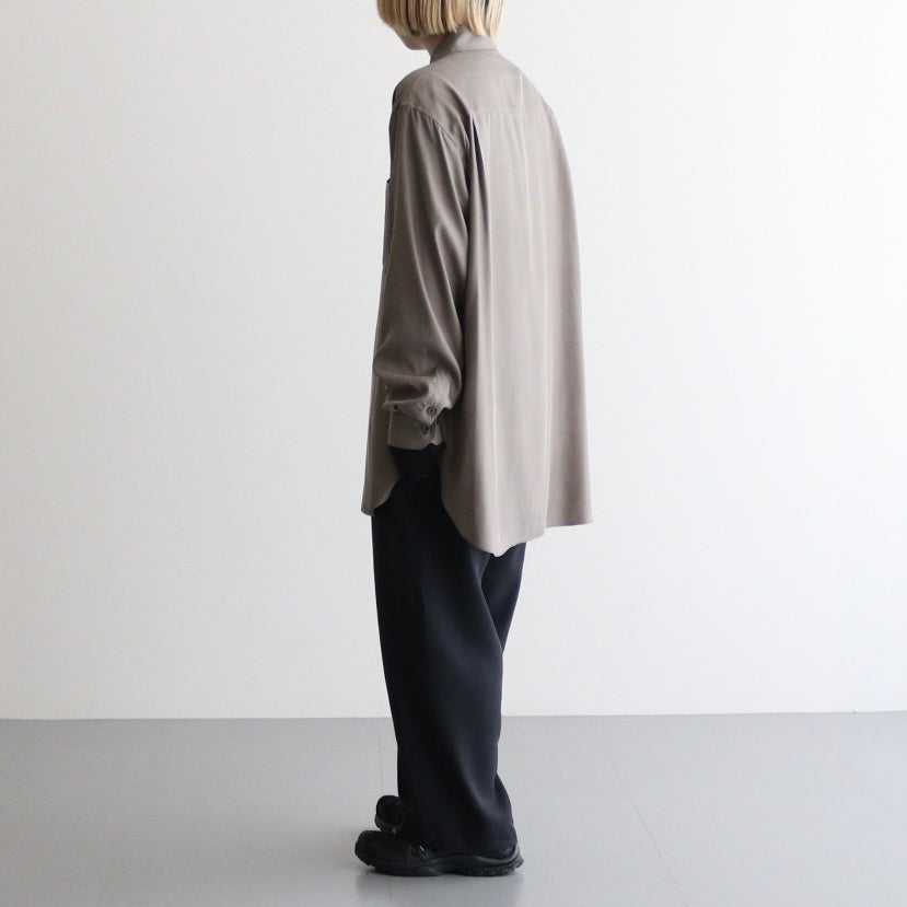CUPRO TWILL OVERSIZED LS SHIRT #TAUPE [ST.1151]