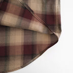 PLAID OPEN COLLOR SHIRTS #WINE RED [25330501]