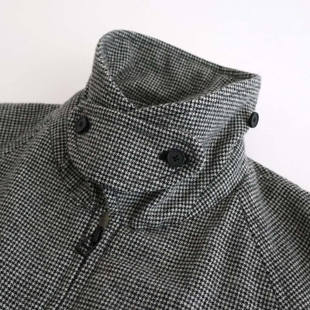 FDRSJK - ウール・千鳥 フロントジップジャケット #09 White × Black [SN_FR1403JK]