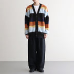 COLOR COMBINATION MOHAIR CARDIGAN #MULTI STRIPES [ST.534-2]