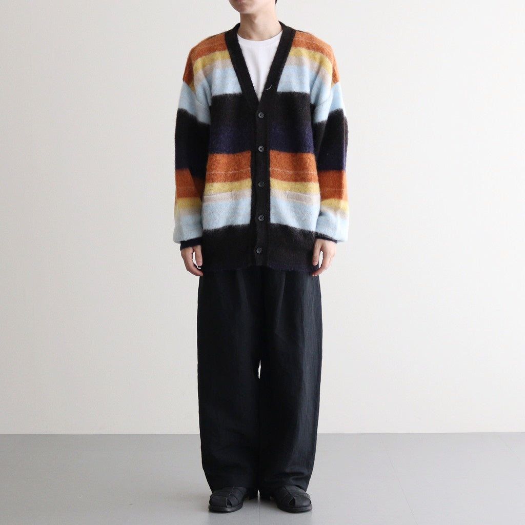 COLOR COMBINATION MOHAIR CARDIGAN #MULTI STRIPES [ST.534-2]