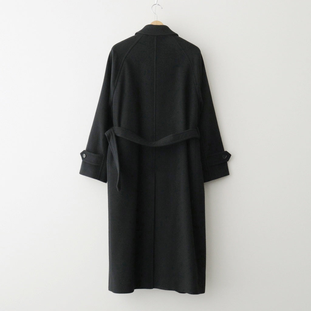 SUPER FINE WOOL MOSSER SOUTIEN COLLAR COAT #BLACK [A25AC04WM