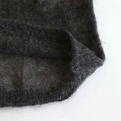 KID MOHAIR SHEER KNIT SHIRT CARDIGAN #TOP CHARCOAL [A24AC02FG]