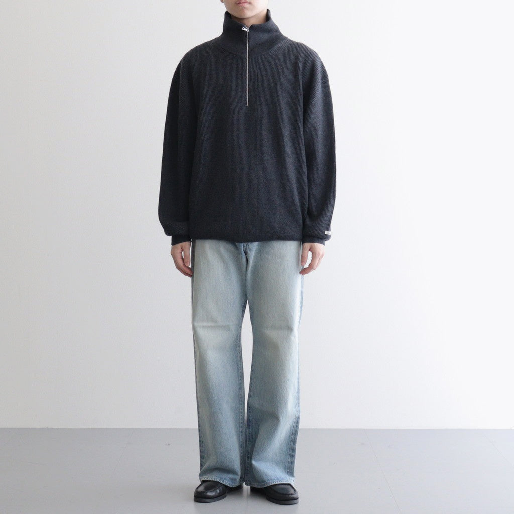 Volume Half Zip-up Knit #Onyx [AOEFKN006]