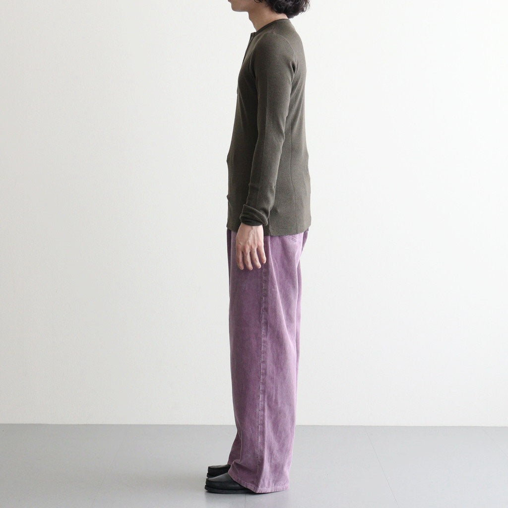 WOOL SILK SOFT RIB HENLEY #DARK BROWN [A26AP02WR]