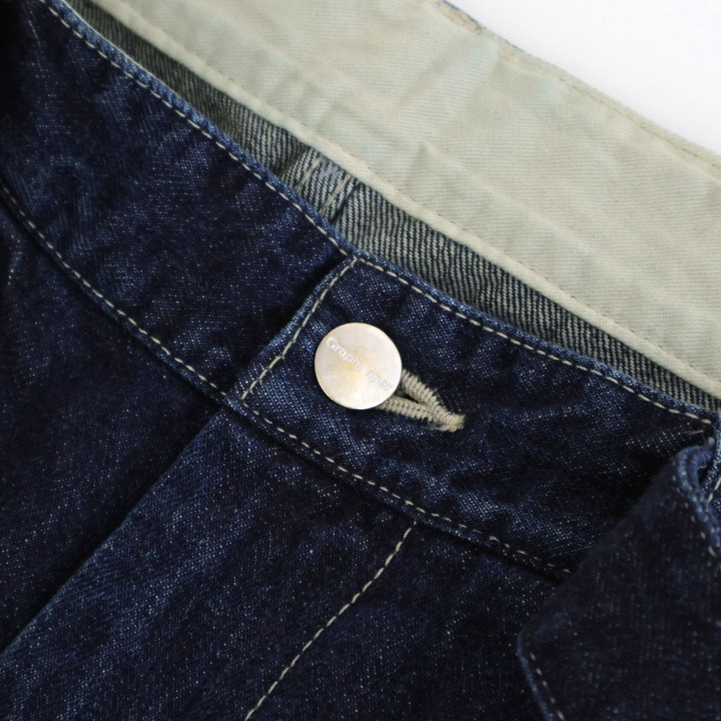 Selvage Denim Belted Pants #INDIGO_DARK FADE [GU261-40064DB]