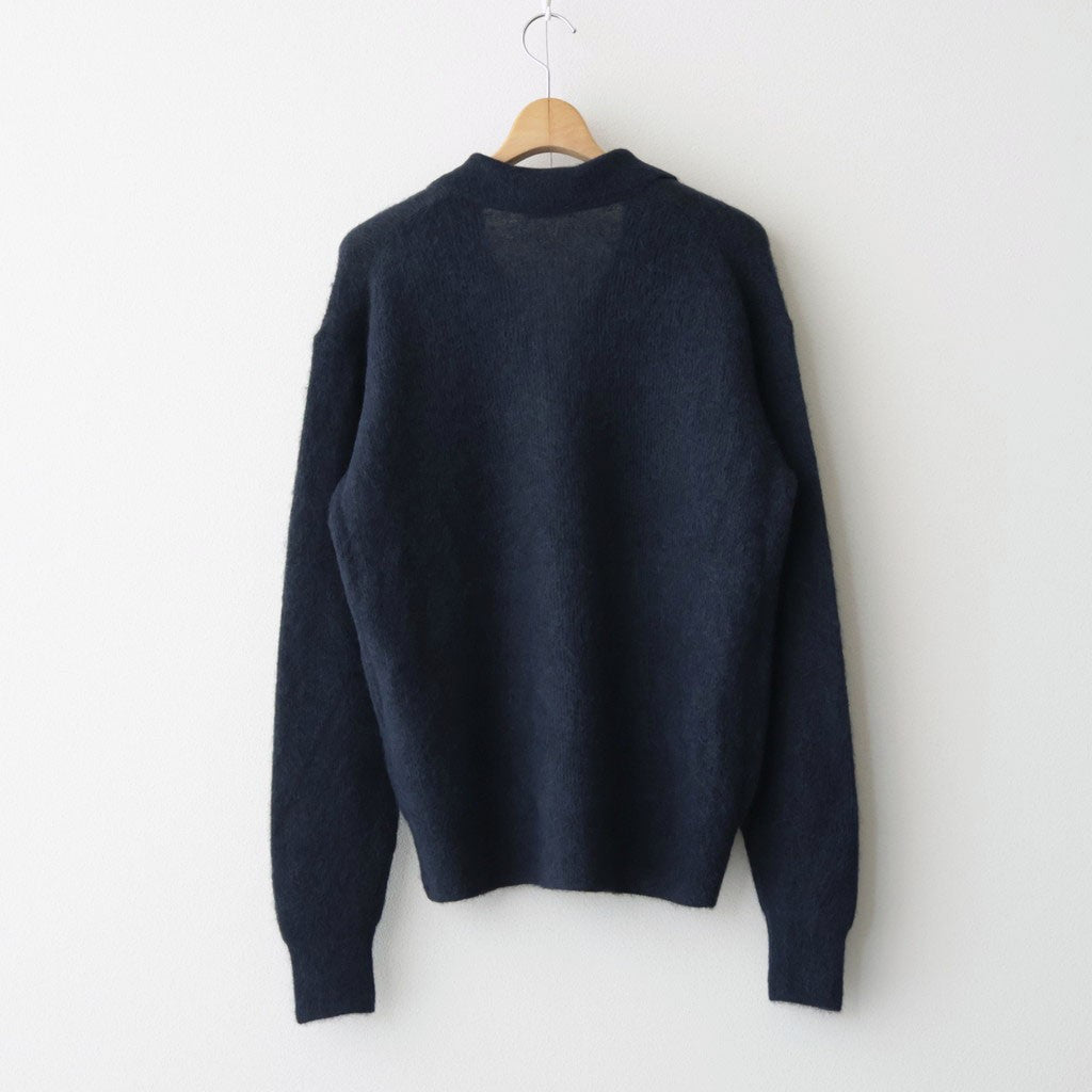 BABY SURI ALPACA SHEER KNIT SKIPPER POLO #NAVY [A26AP02AK]