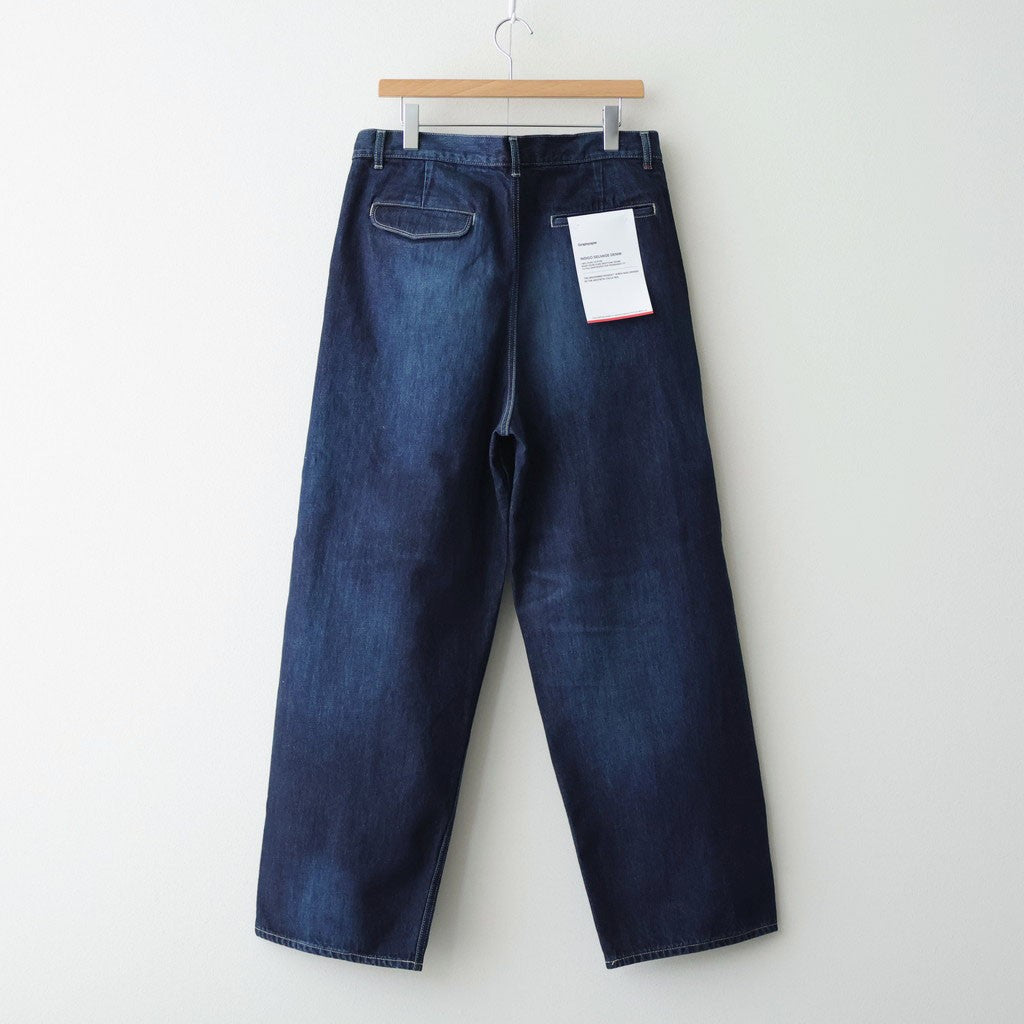 Selvage Denim Two Tuck Pants #INDIGO_DARK FADE [GU261-40061DB]
