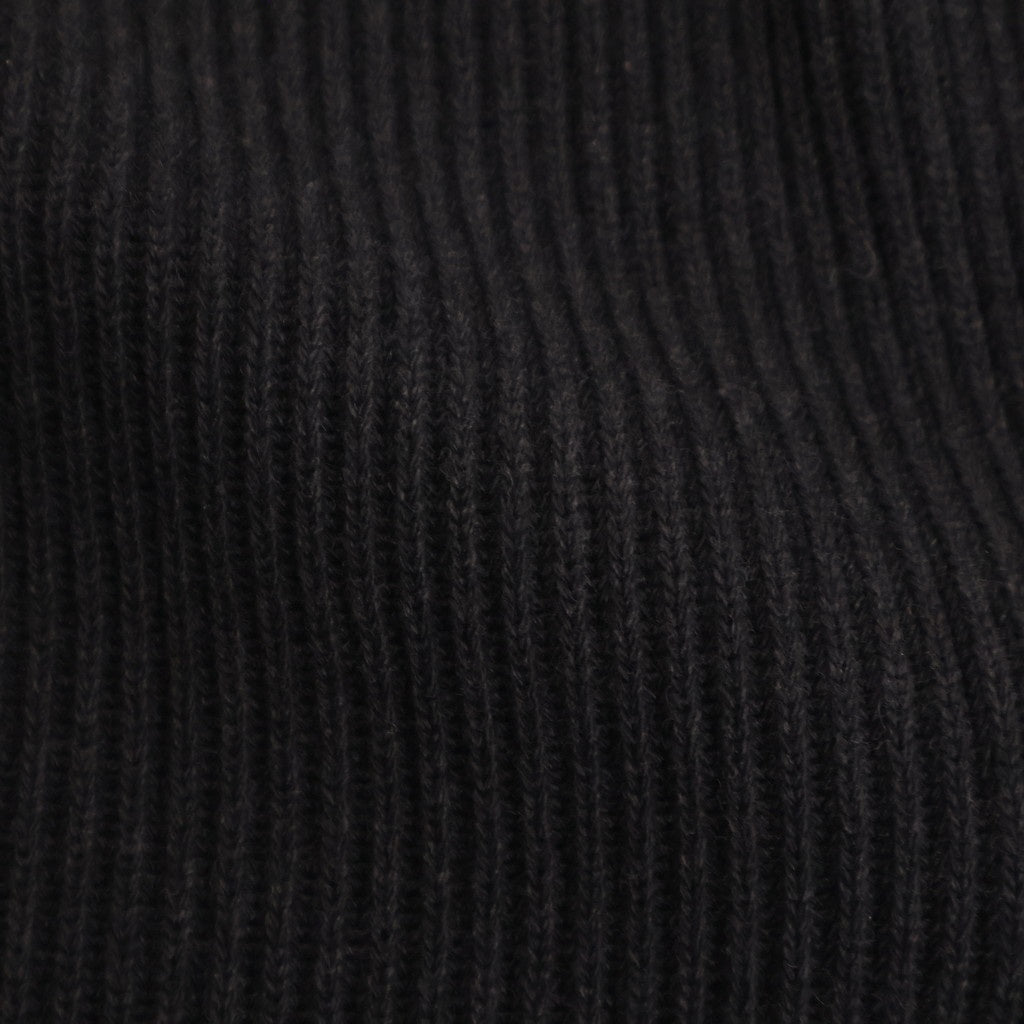 SUPER FINE WOOL RIB KNIT SHIRT CARDIGAN #BLACK [A25AC01RK]