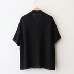 COTTON SHEER KNIT OPEN COLLAR SHIRT #BLACK [YK25SS0964S]
