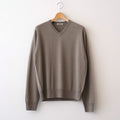 SUPER FINE CASHMERE SILK KNIT V-NECK P/O #KHAKI BROWN [A26SV01SC]