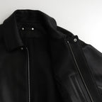 LEATHER ZIP SHORT JACKET #BLACK [ST.1061]