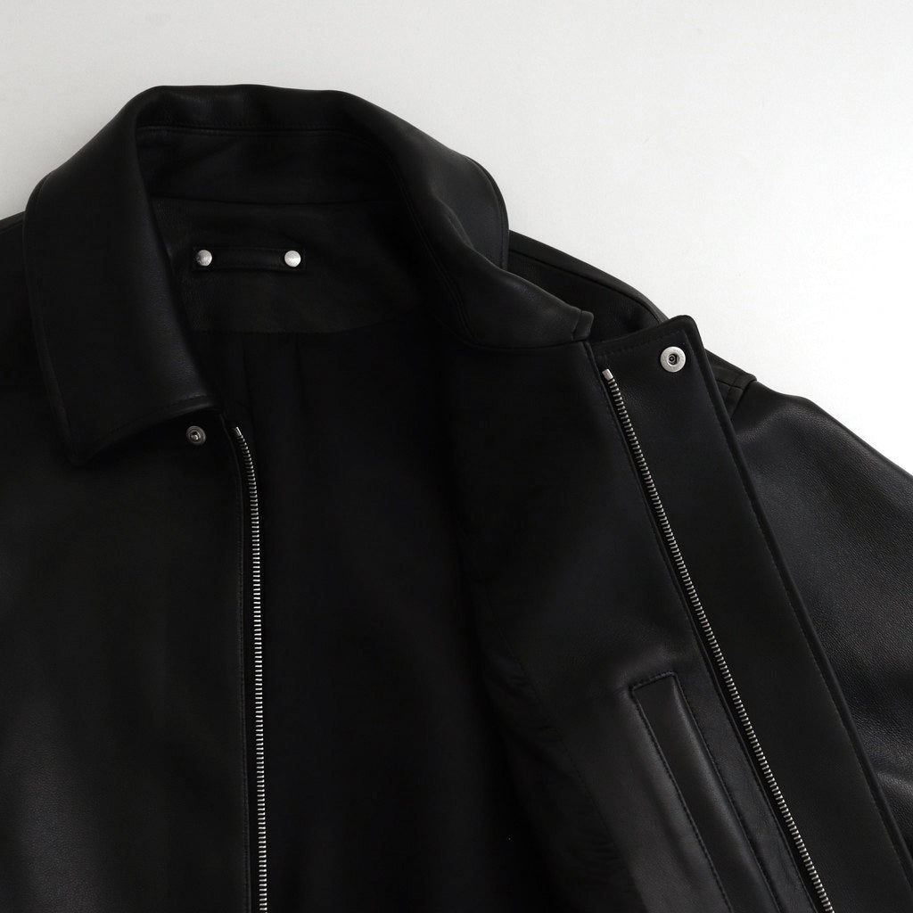 LEATHER ZIP SHORT JACKET #BLACK [ST.1061]