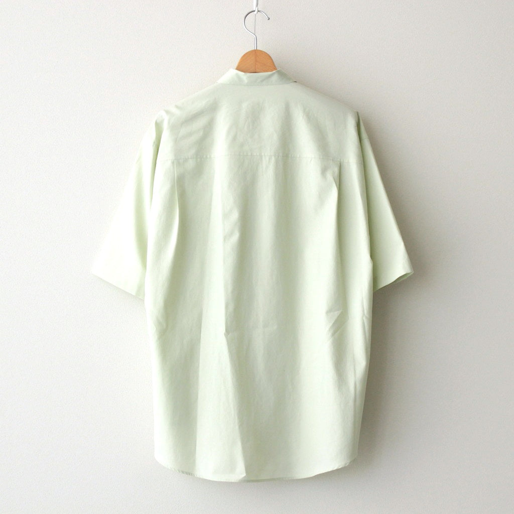 WASHED FINX TWILL BIG HALF SLEEVED SHIRT #LIGHT GREEN [A25SS03TN