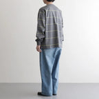 PIN BORDER L/S TEE #GRAY×YELLOW [FSC263-70089]