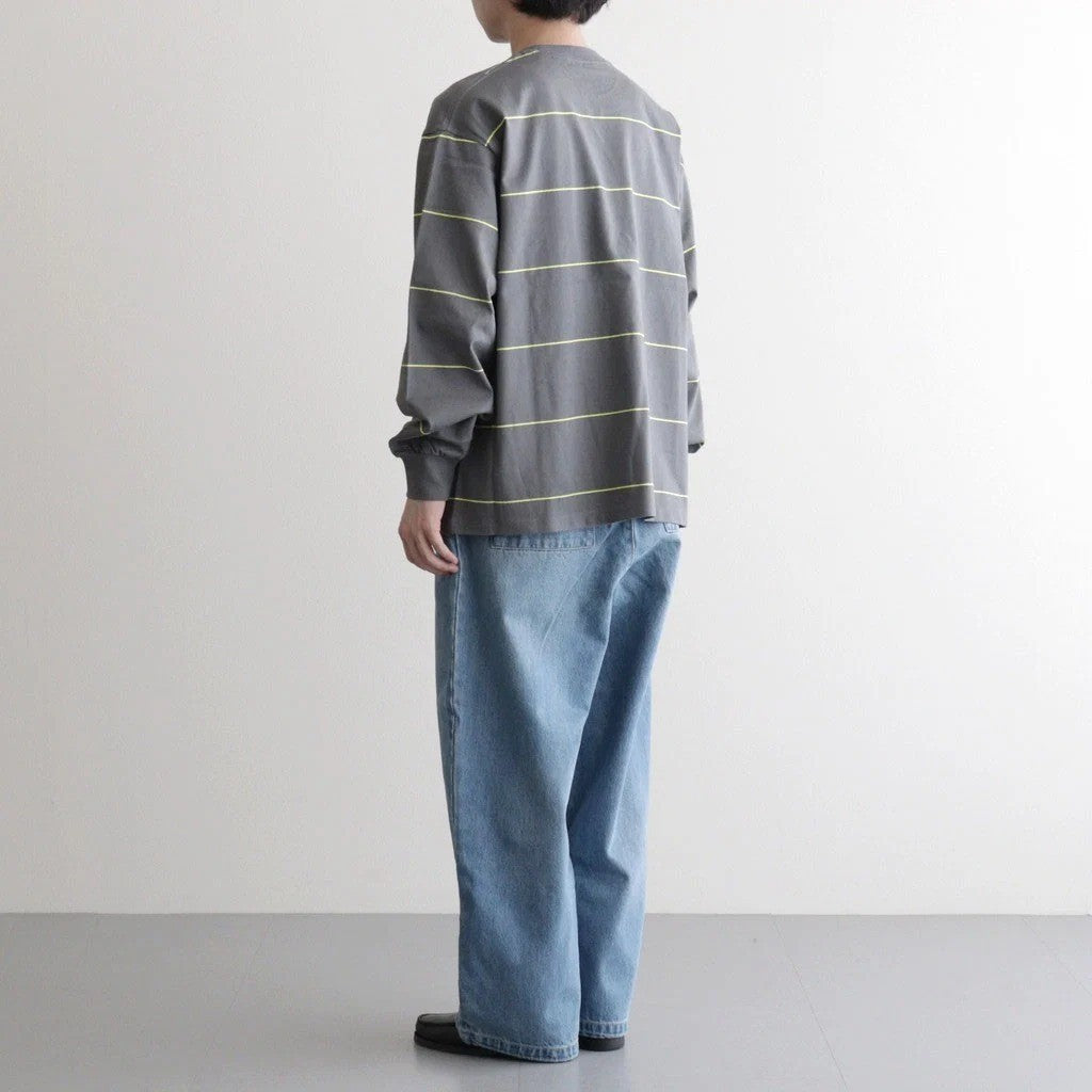 PIN BORDER L/S TEE #GRAY×YELLOW [FSC263-70089]