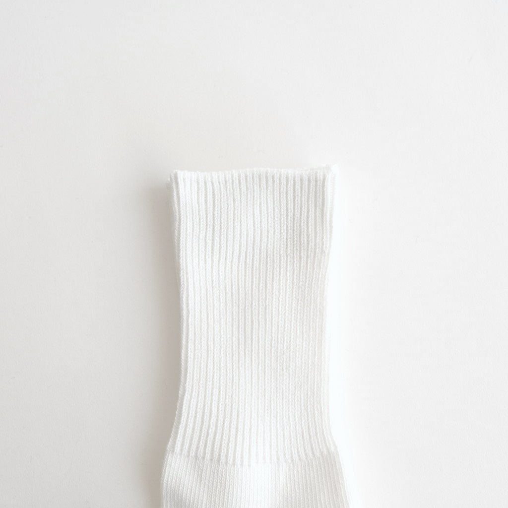 ORGANIC DAILY 3 PACK RIBBED CREW SOCKS #WHITE [R1427-AW25]