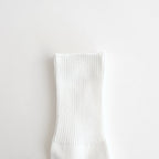 ORGANIC DAILY 3 PACK RIBBED CREW SOCKS #WHITE [R1427-AW25]