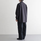 綿タイプライター L/S シャツ #BLACK [HQ-B002-051]