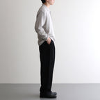 VIS/LI TWILL WIDE EASY TROUSERS #BLACK [ST.1156]