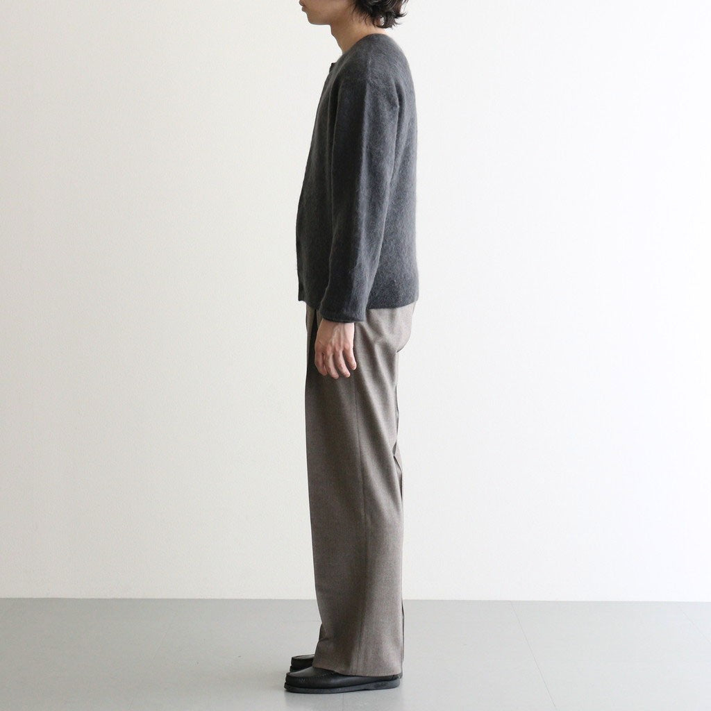 GARMENT-DYED BABY ALPACA FUR KNIT CREW-NECK CARDIGAN #DARK GRAY [A26AC01BA]
