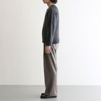 GARMENT-DYED BABY ALPACA FUR KNIT CREW-NECK CARDIGAN #DARK GRAY [A26AC01BA]