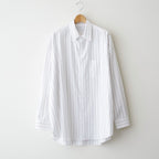 SIDOGRAS Brown Stripe L/S Oversized Regular Collar Shirt #WHITE [GM263-50345]