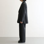 BLUEFACED WOOL TWO-TUCK SLACKS #CHARCOAL NAVY STRIPE [A26AP04BS]