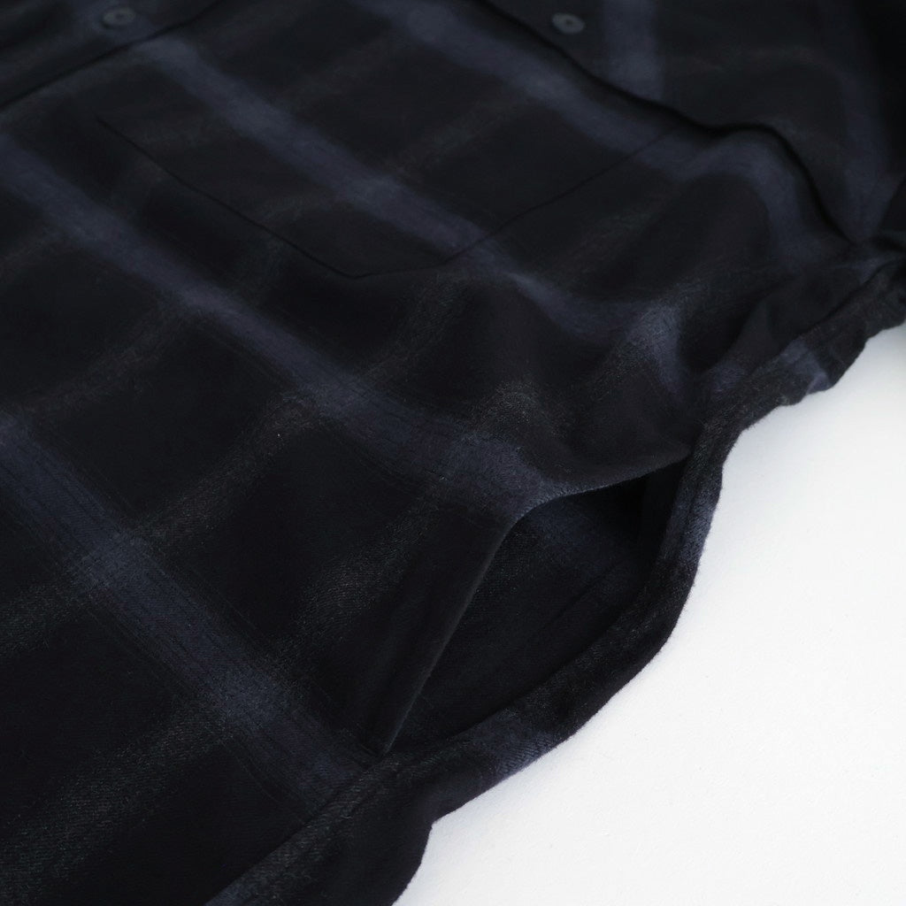 FLANNEL CHECK OVER YOKE SHIRT #BLACK [FSC253-50129]