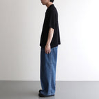 COTTON SHEER KNIT OPEN COLLAR SHIRT #BLACK [YK25SS0964S]