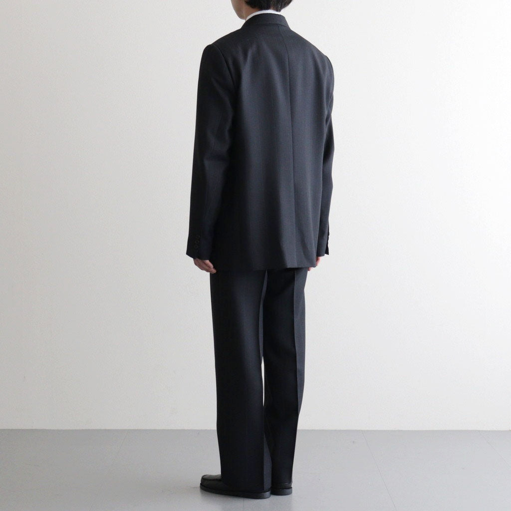 BLUEFACED WOOL TWO-TUCK SLACKS #CHARCOAL NAVY STRIPE [A26SP02BA