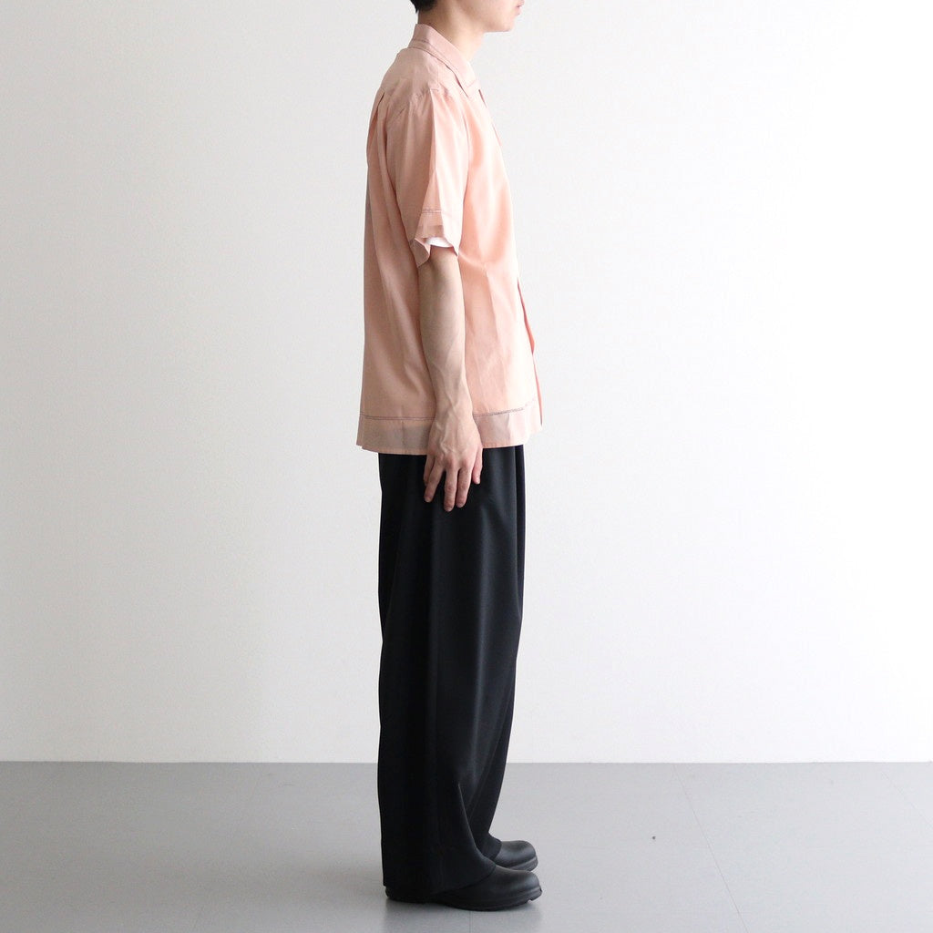 EMBROIDAREY OPEN COLLAR SHIRT #PINK [YK25SS0938SH]