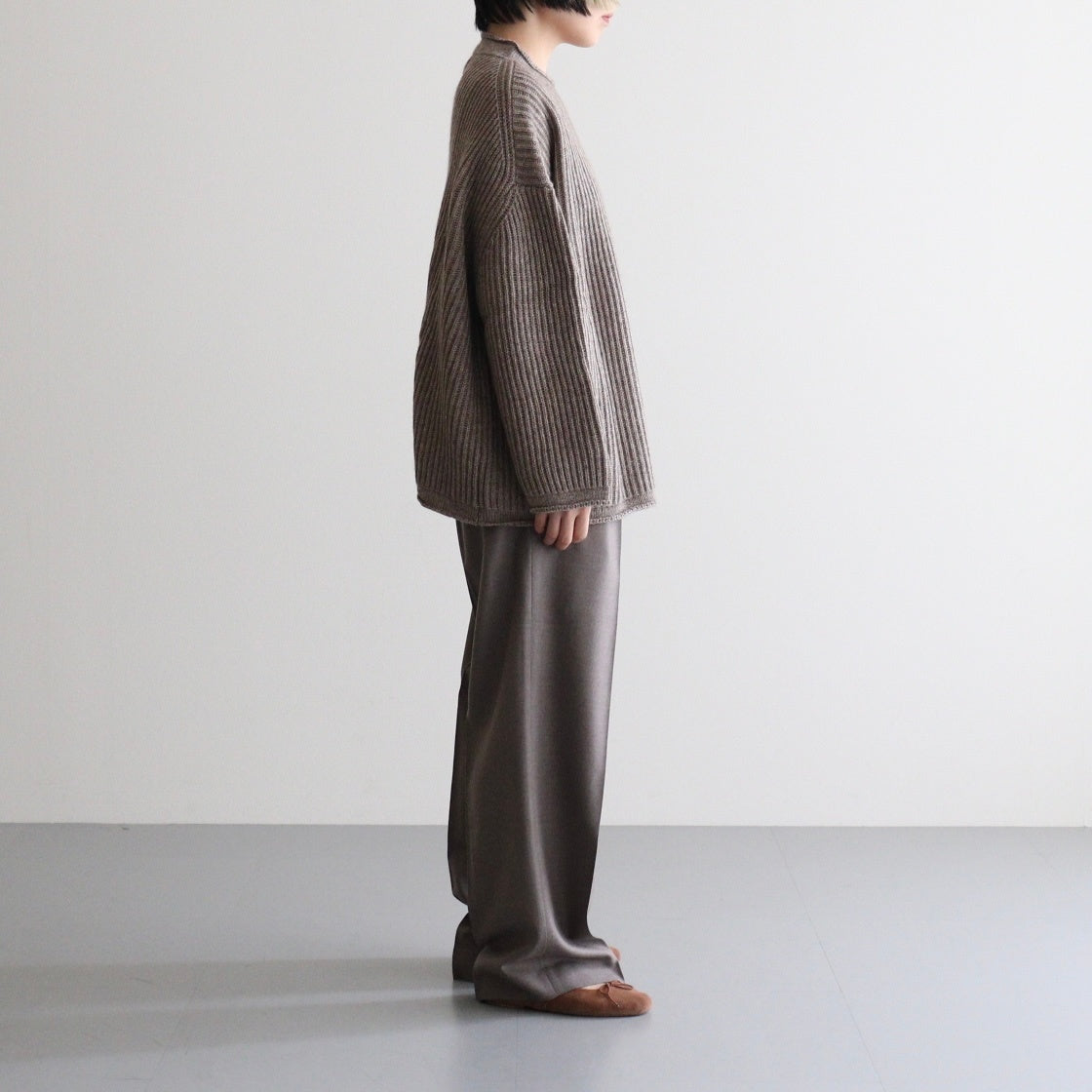 COMFORT BLEND YARN LOOSE FIT SWEATER #BROWN [N0011]