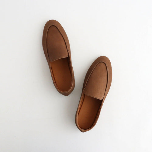 HORSEHIDE LEATHER LOAFERS #BROWN [A26AS07QD]