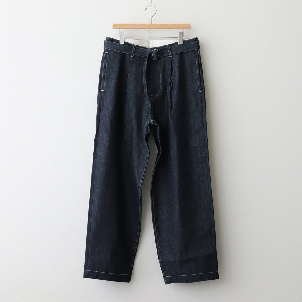 Selvage Denim Belted Pants #INDIGO RIGID [GU251-40192RB]