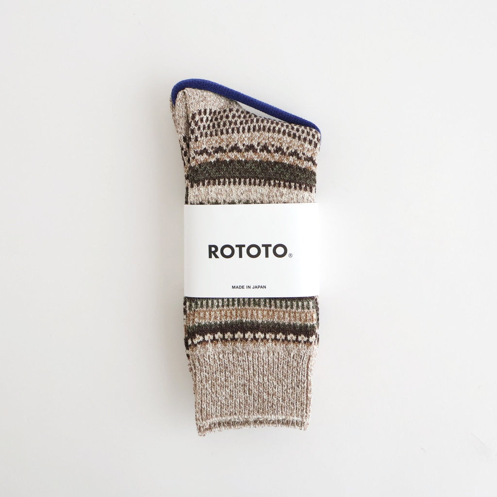 NORDIC PATTERN SOCKS #BROWN [R1630-AW25]