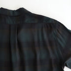 PLAID OPEN COLLOR SHIRTS #DEEP GREEN [25330501]